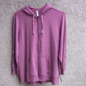Ideology Zip-up Hoodie Sz2X "Life On The Go" RedViolet NWT